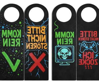 Set van 4 felt deurhangers voor gamers, coole decoratie voor de gamekamer, perfect cadeau voor jongens en tieners, verjaardag of echte gamers