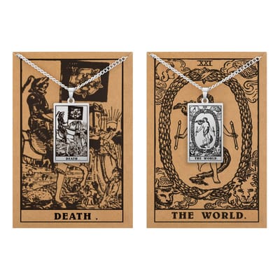 Tarot Ketting 13 | 21 bundel – Einde & Nieuw Begin – Zilverkleurig Stainless Steel - Inclusief Rider-Waite Kaartjes - 60cm - Pax Amare