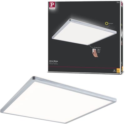 LED-paneel 3-Step-Dim Atria Shine Backlight hoekig 420x420 mm 22W 2200lm 3000K Chroom mat dimbaar