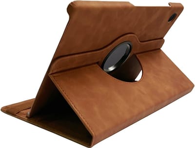 CaseBoutique Bookcase hoesje geschikt voor Samsung Galaxy Tab S10 FE/Galaxy Tab S9 FE/Galaxy Tab S9 - Cognac - Kunstleer - Draaibare Standaard in Landscape en Portrait