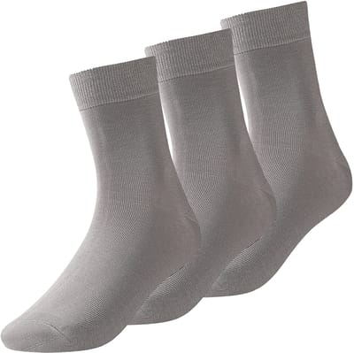 Allthemen Herensokken Katoen - Normale Sokken - Multi Pack - 3 Paar - Maat One Size - Lichtgrijs