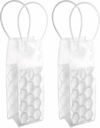 2x Wijnfles koeltassen 25 cm - Handige koeltassen voor wijnflessen/frisdrankflessen voor onderweg