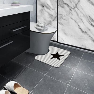 Nordische Toilet Toilet Vloermat U-vormige Mat Badkamer Kamer Voetmat Toilet Vocht-absorberend Antislip Mat Kan in de Machine Gewassen Worden 44*50CM