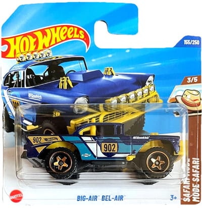 HOT WHEELS BIG AIR BEL AIR 902 BLUE YELLOW 155/250 HW SAFARI MODE 3/5 SHORT CARD 2025