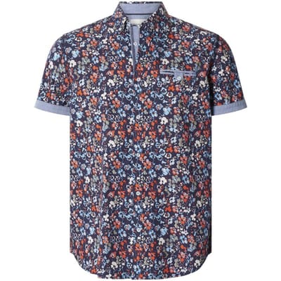 Babista herren Overhemd Met Korte Mouwen - 39/40 - donkerblauw - Plus Size