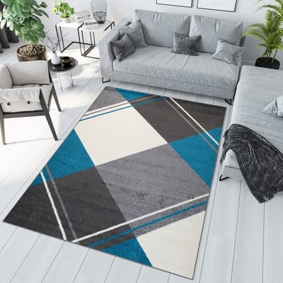 Tapiso Jawa Vloerkleed Grijs Blauw Woonkamer Modern Tapijt Maat- 200x290