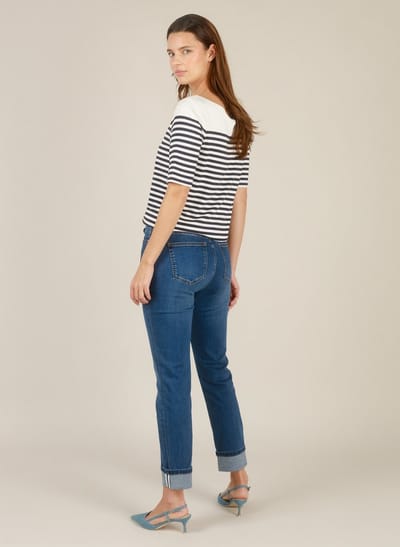 YEST Ishaana Tops - Off White/Navy - maat 38