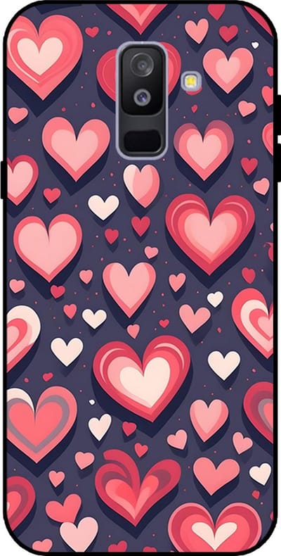 Smartphonica Telefoonhoesje Geschikt voor Samsung Galaxy A6 Plus 2018 met Hartjes Opdruk - TPU Backcover Case With Heart Design geschikt voor Samsung Galaxy A6 Plus 2018