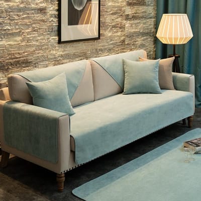 Waterdichte Bankhoes Chenille Eenvoud Bankkussen Effen Kleur Woonkamer Bankkussen Antislip Anti Krassen Kat Bankmat 70x70cm 1pcs
