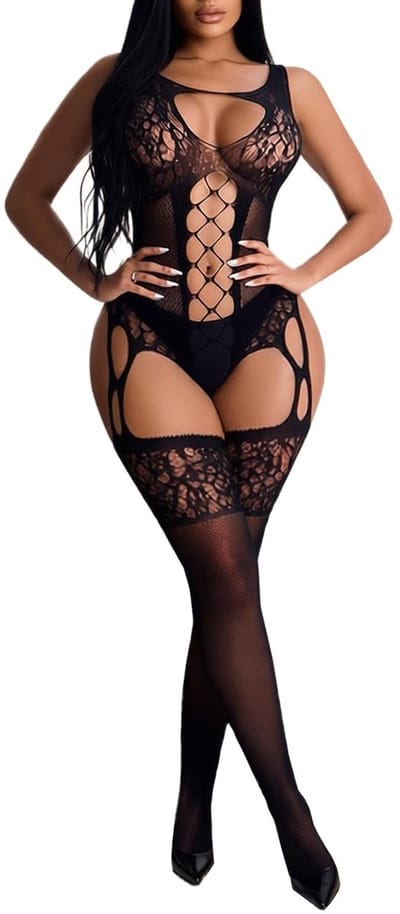 Dailygoods- Bodysuit Zacht Mesh - Plus Size - Lingerie - Nachtkleding - Jumpsuit - Fishnet - Comfortabel en Elastisch