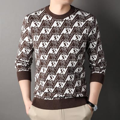Herfst en Winter Heren Gebreide Kleding Ronde Hals Losse Trui Heren Pullover Koreaanse Stijl Trui Heren Gebreid Shirt Casual 4XL white