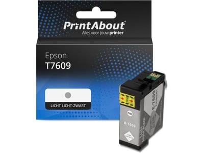 PrintAbout huismerk Inktcartridge T7609 Licht licht-zwart Geschikt voor Epson