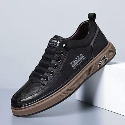Lente Herenschoenen Nieuwe Ademende Witte Schoenen Heren Trendy Veelzijdige Sneakers met Dikke Zool Casual Boardschoenen Trendy Schoenen 44 black
