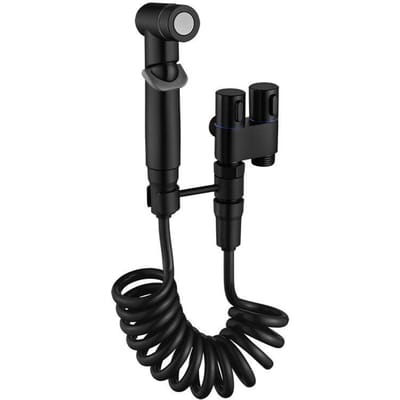Handheld Bidet Sprayer Attachment Voor Toilet Dubbele Uitlaatklep Toliet Companion Keuken Badkamerkraan Thuisgebruik Reiniging G1/2 zwart