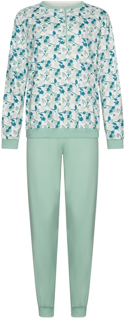 Pastunette - Sangria Nights - Pyjama - Katoen - Wit/Groen - Maat 46