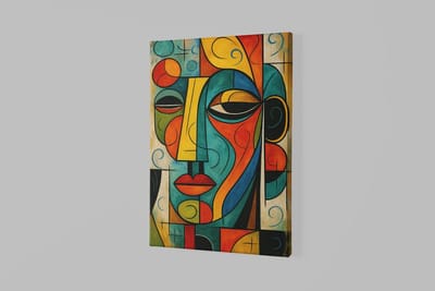 Canvas Schilderij – Abstract Gezicht in Kleurrijke Stijl – Modern Art - 150x100x2 cm