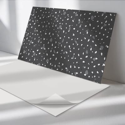 Wallfluent Vinyl Wandpaneel - Patroon met kleine stippen Vinyl Wandbekleding - 100 cm x 50 cm - Grijs PVC wandpaneel - 1 stuk - Rechthoekig Wandbekleding Vinyl - Texturen Wandpaneel - Zelfklevend Muurpaneel - Wandpaneel Keuken en Badkamer