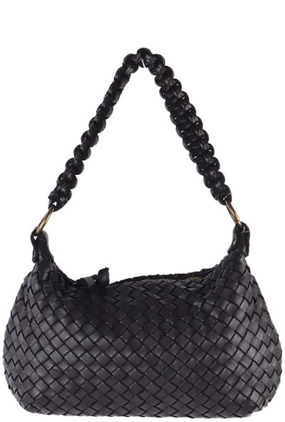 Giuliano gewassen lederen handtas Alessia - Dames - Made in Italy - Zwart