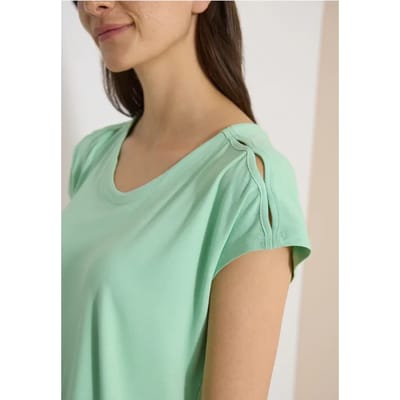 Shirt met afhangende schouders en uitsnijding