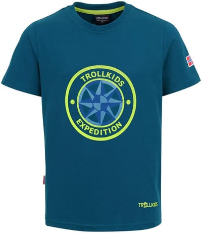 Trollkids Windrose T-shirt Met Korte Mouwen Blauw 128 cm Kinderen