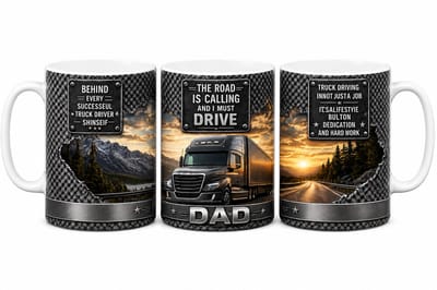 Truck Driver Dad Mok 330ml – Stoere Koffiemok voor Vrachtwagenchauffeur – Cadeau voor Papa Chauffeur – Keramische Mok met Truck Design