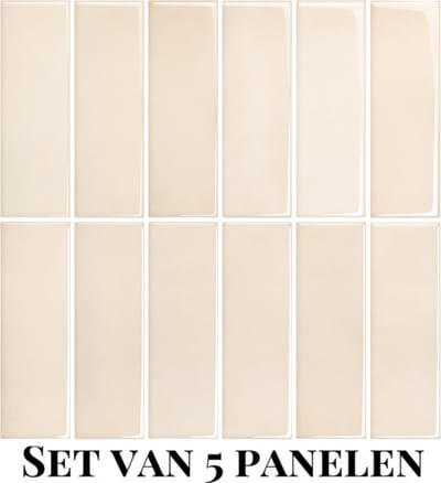 Wallways Wandpanelen - Plaktegels - Set van 5 Tegels - Tegelsticker - Zelfklevende Tegels - 30 x 30cm - Waterdicht - Krasbestendig - Hittebestendig - 3M Kleeflaag - 2MM dik - Soft Peach