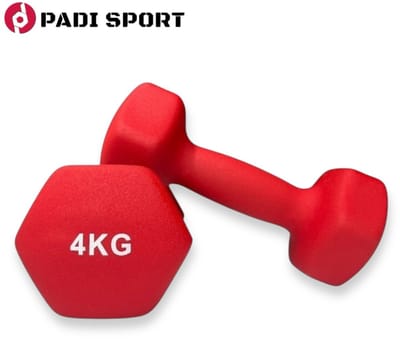 Padisport dumbells rood- 4kg dumbells - gewichten voor thuis - handgewichten - Halter - Gewichten
