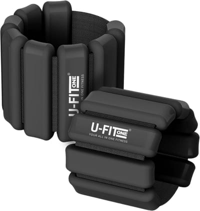U Fit One 2 Stuks Verstelbare Enkelgewichten en Polsgewichten - Wrist & Ankle Weights - 2 x 220 gram - Zwart