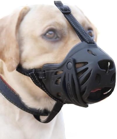 Zachte Hond Muilkorf - Hondenmasker Ademend - Veilig Wandelen - Vrij Drinken - 14.5-34cm - Zwart