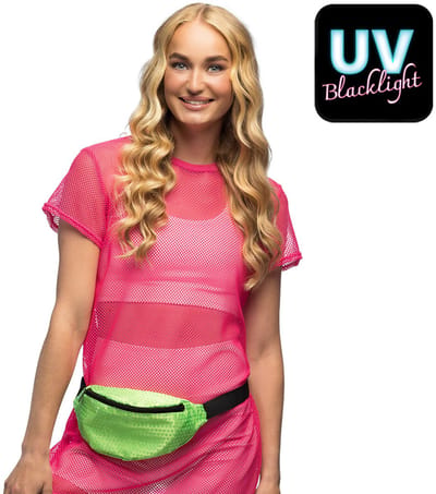 Boland - Heuptasje Sequins neongroen Neon,Groen - Volwassenen - Unisex - - 90's - Retro - Old school - Festival - Carnaval - Themafeest