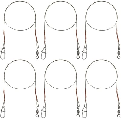 Dailygoods- Visdraad 18 kg Trekkracht - RVS 7 Strengen - Anti-Bite - 300 mm Lengte - 0,5 mm Diameter - Slijtvast Materiaal - Vislijn
