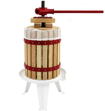 Fruitpers - eikenhout - 18 l - inclusief 3 nylon zeefzakken