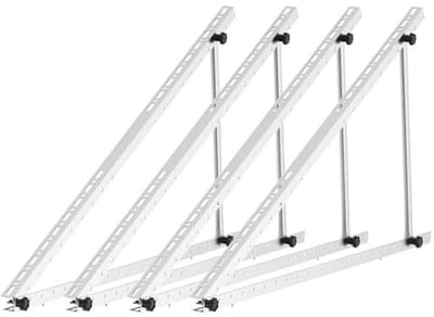 Aluminium Balkon Zonnepaneelhouder voor 100W-600W Zonnepanelen, Instelbare Hellingshoek 0°-90°