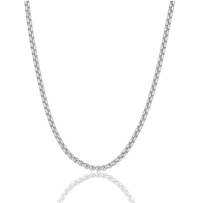 My Bendel - Zilverkleurige Luxe Box Ketting 470mm Stainless Steel - met Luxe Cadeauverpakking | Sieraden Voor Dames