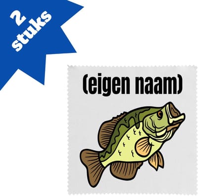 Akyol - vis met eigen naam brillendoekjes - Vis - vissen liefhebbers - iemand die houdt van vissen - verjaardag - cadeau - kado - 17,8 bij 17,8 cm - 2 stuks