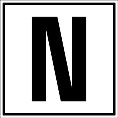 Letter bord A-Z, per stuk Letter N 100 x 100 mm