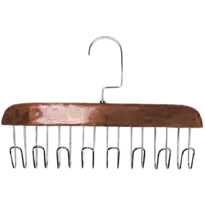 Multifunctionele Hanger Zonder Boren met 8 Haken Hout en Roestvrij Staal Pettenhouder voor Student