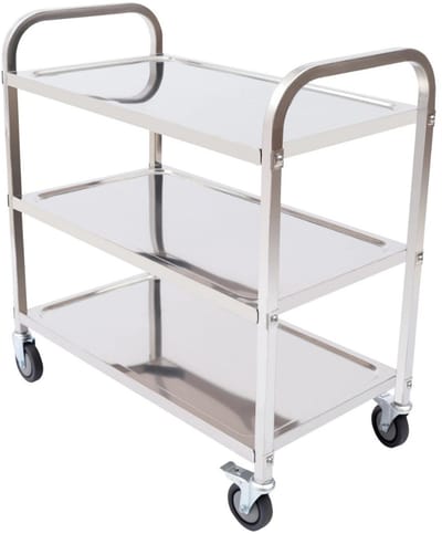 Bovista Bar Cart - Serveerwagen - Serveerkar - Keukentrolley - Drank Trolley - Keuken - Bijzettafel - Restaurant - Metaal