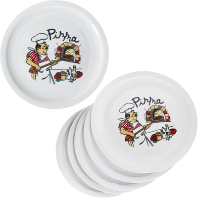Set van 6 MARIO pizzaborden Ø 33 cm met chefdecor - 163426