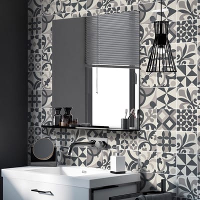 Zelfklevende tegelmuurstickers voor keuken en badkamer - 24 cementtegelstickers, Azulejos Urbellara-stijl - 24 stickers, 15x15 cm