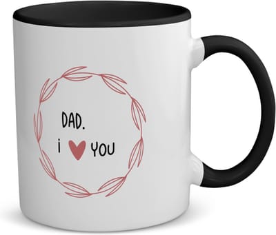 Akyol - dad i love you koffiemok - theemok - zwart - Papa - de liefste vader - vader cadeautjes - vaderdag - verjaardagscadeau - verjaardag - cadeau - geschenk - kado - gift - vader artikelen - 350 ML inhoud