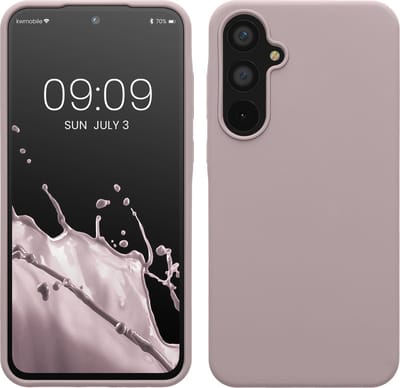 kwmobile telefoonhoesje geschikt voor Samsung Galaxy A55 5G - Hoesje met siliconen coating - Smartphone case in lila wolk