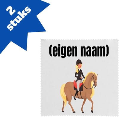 Akyol - paardrijder vrouw met eigen naam brillendoekjes - Paarden - paarden liefhebbers - iemand die houdt van paarden - verjaardag - cadeau - kado - 17,8 bij 17,8 cm - 2 stuks