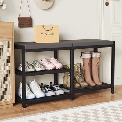 Schoenbank met opbergmogelijkheden - Entryway Bank met zitkussen en stabiele organizer voor hal en woonkamer