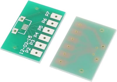 Printplaat Adapter - Micro USB Module - Elektronica Prototyping - Referentienummers Gedrukt - 20x30 mm - Groen