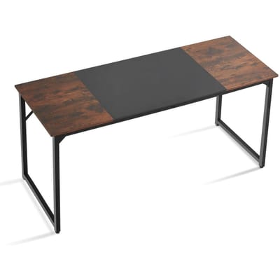 Computerbureau, 160 cm Kantoor Gaming Bureau voor Thuiswerkplek, Schrijf Studie Werk Moderne Eenvoudige Tafel met Metalen Frame voor Veel Beenruimte, Rustiek Bruin en