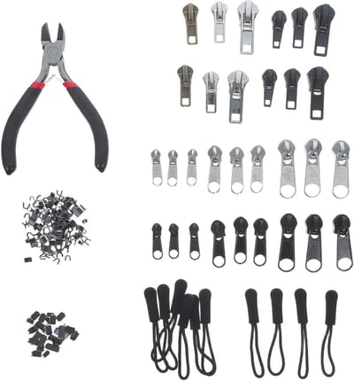 Rits reparatieset - Rits onderdelen - Kleding repareren - Meerdere maten - 159 delig - Diverse kleuren