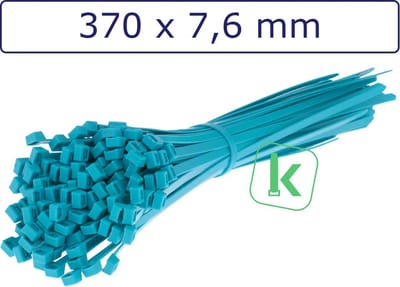 PRO-TIE® - Tyraps, kabelbinders 370 x 7,6 mm Neon Blauw (Zak 100 stuks) (tiewrap/tyrap/tie-wrap/bundelbandje/colsonbandje/)