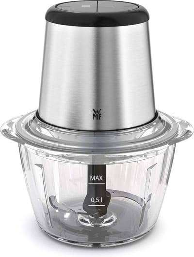 Groentesnijder Electrisch - Groentensnijder Multifunctioneel 1000 ML Capiciteit - Groentesnijder Machine - Elektrische Groentesnijder Handmatig - Foodprocessor - Uiensnijder – Vleesmolen – Gehaktmolen - RVS Top Kwaliteit - Zilver/Zwart