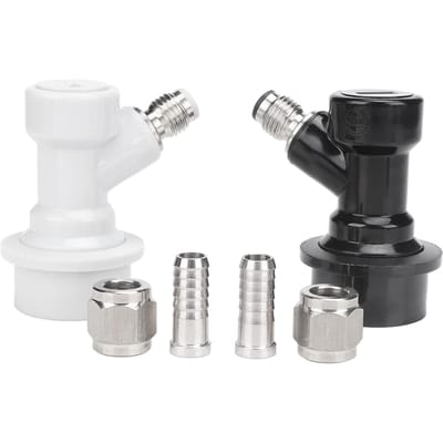 4 STUKS Schroefdraad Kogelvergrendeling Keg Fittingen Plastic Connector met Adapter Klem black